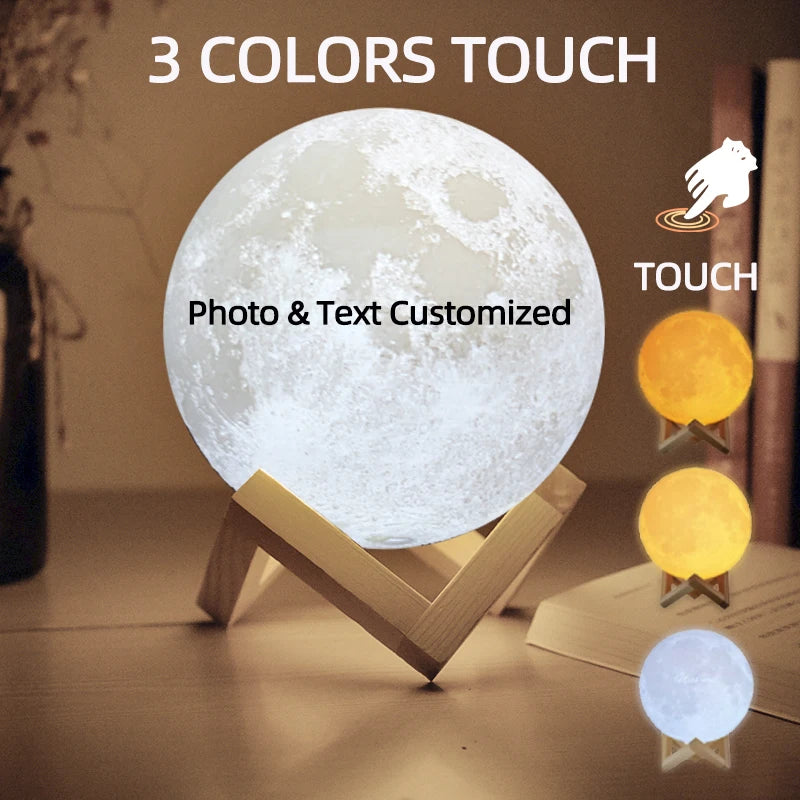 Personalized 3D Printing Moon Lamp