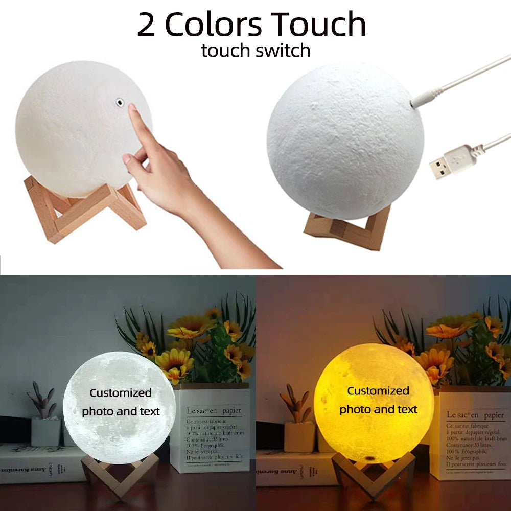 Personalized 3D Printing Moon Lamp