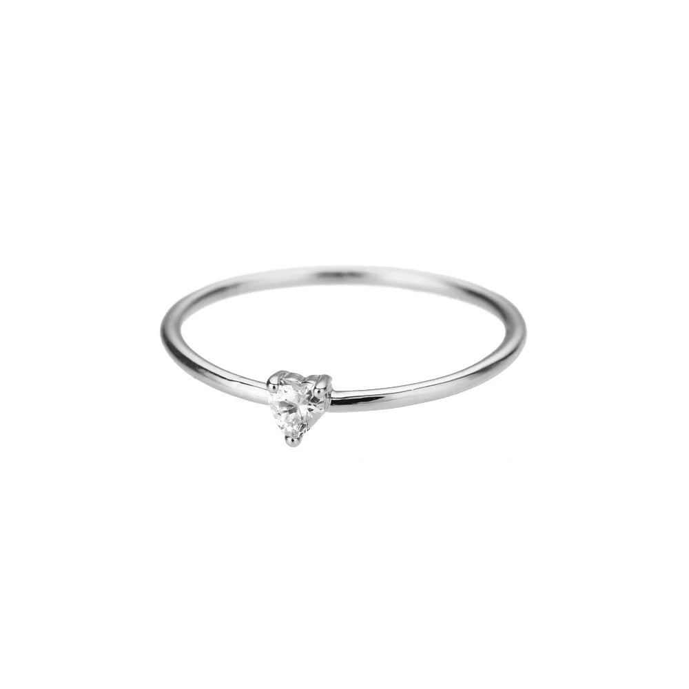 Zircon Little Heart Ring