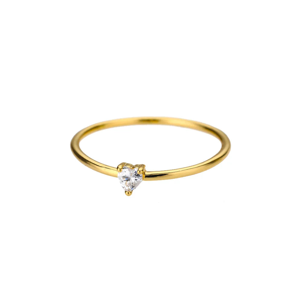 Zircon Little Heart Ring