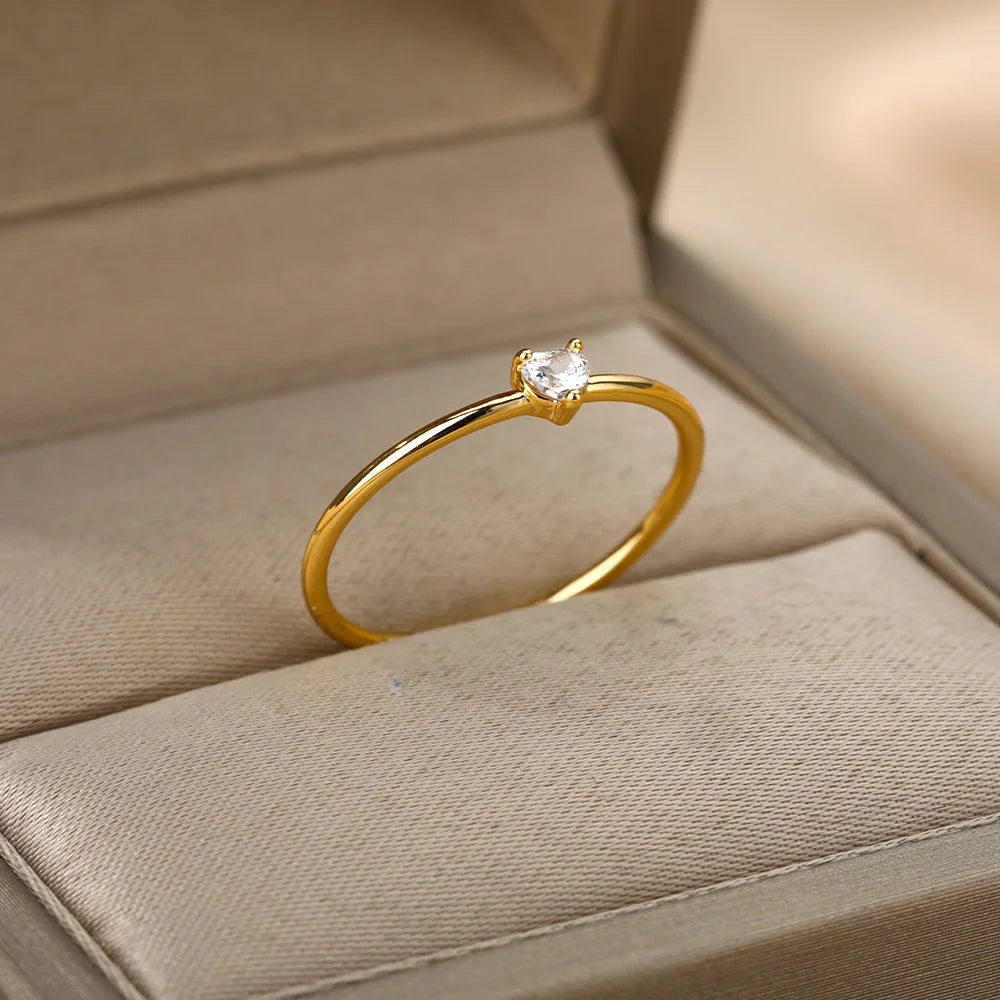 Zircon Little Heart Ring