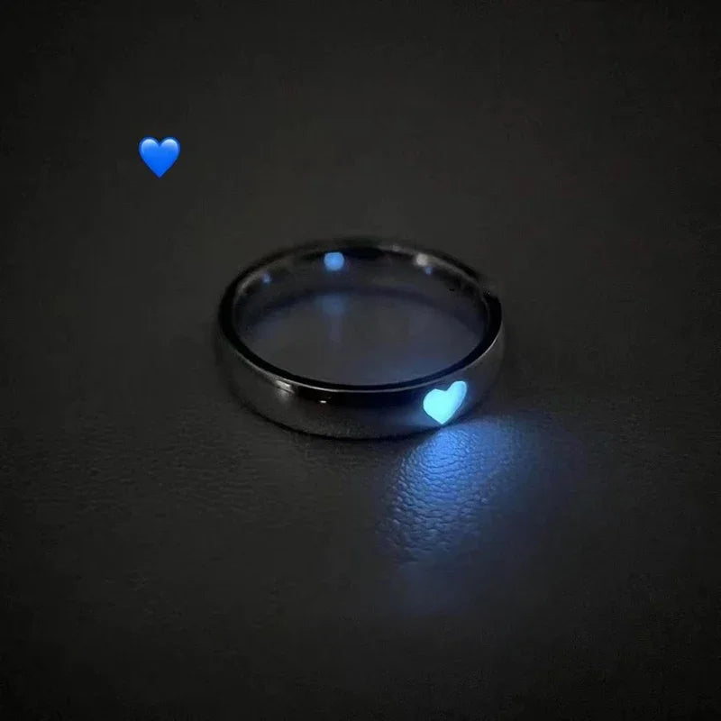 Blue Pink Luminous Ring For Couple