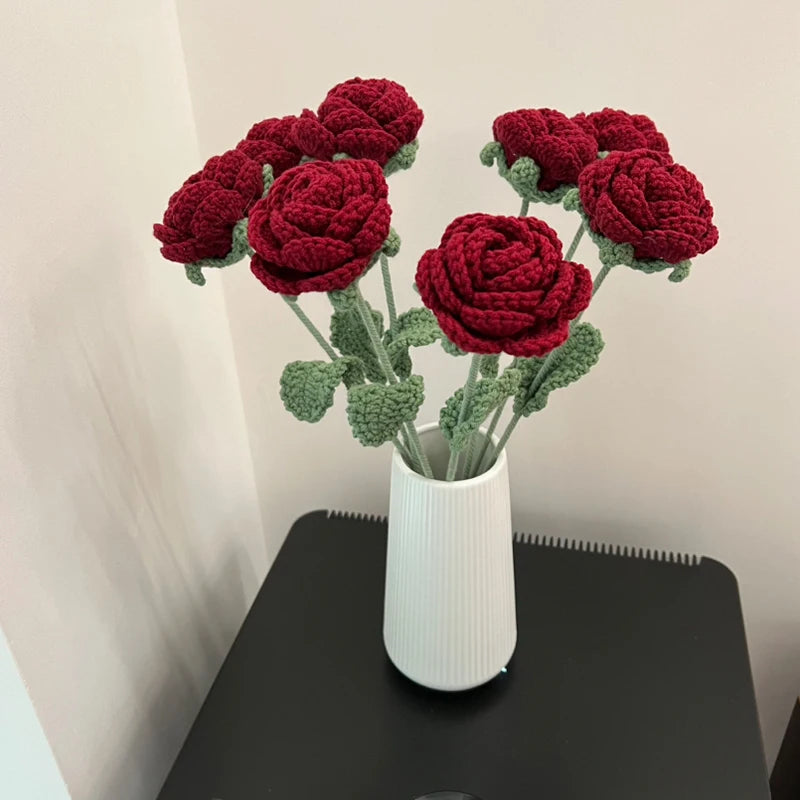 Red Crochet Rose