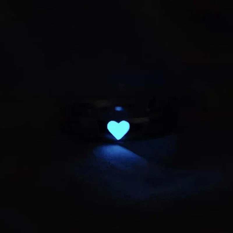 Blue Pink Luminous Ring For Couple