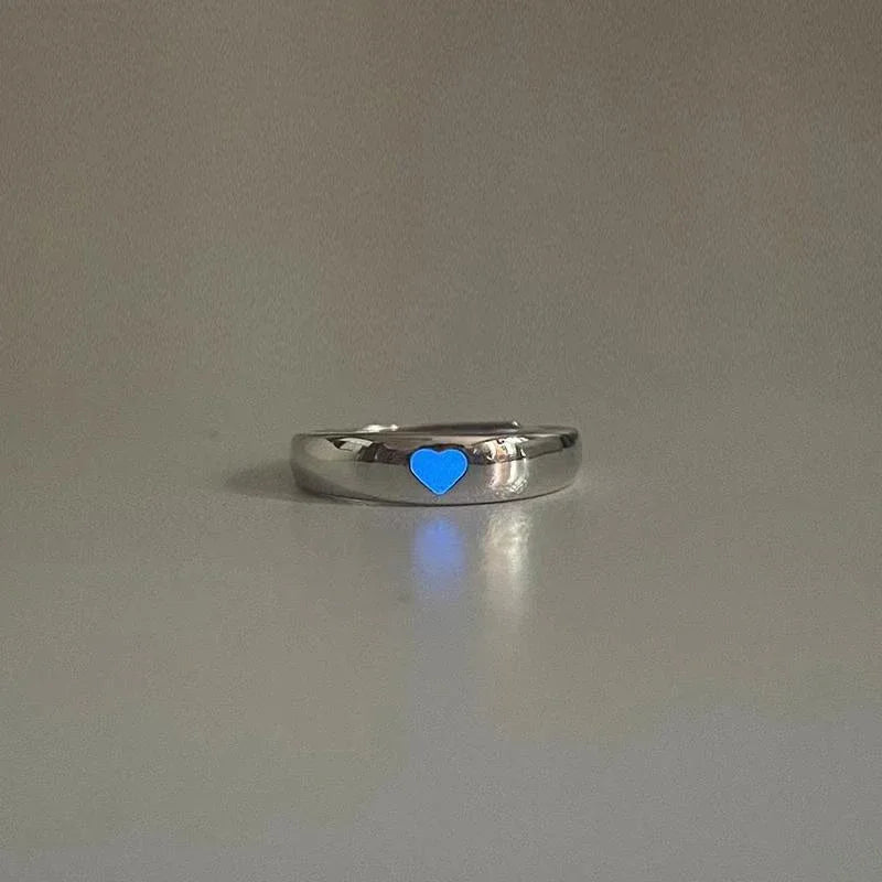 Blue Pink Luminous Ring For Couple