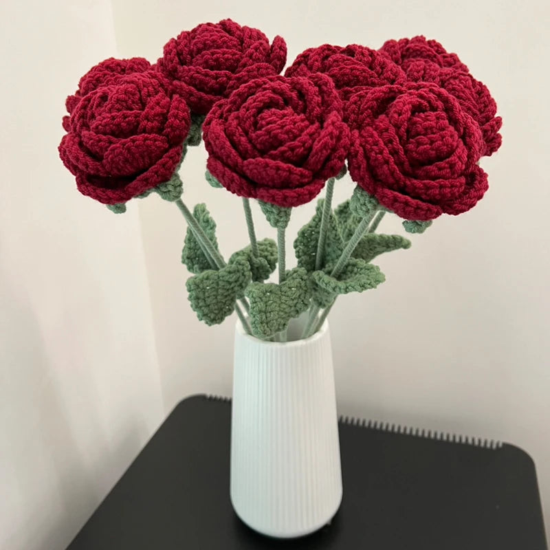 Red Crochet Rose