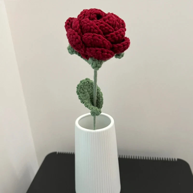 Red Crochet Rose