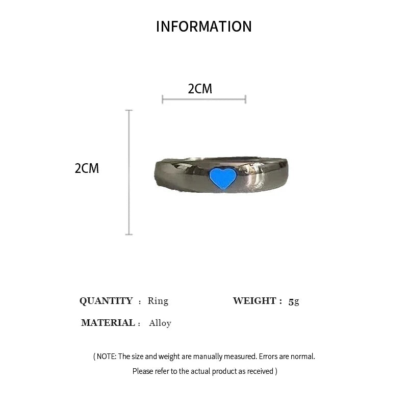 Blue Pink Luminous Ring For Couple