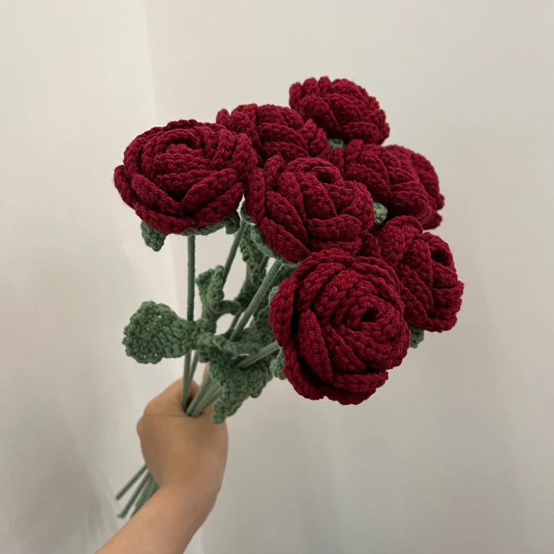 Red Crochet Rose