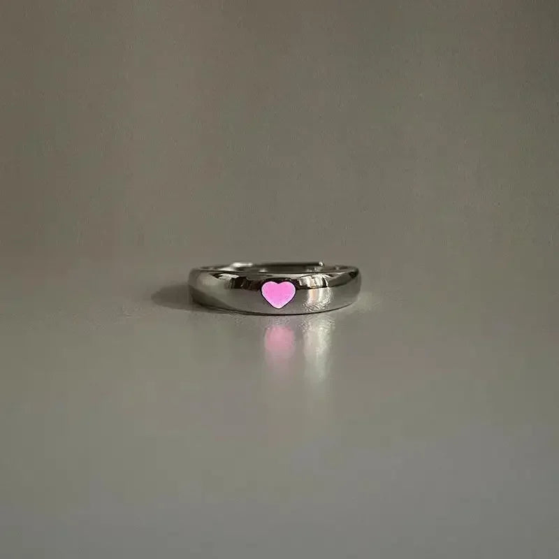 Blue Pink Luminous Ring For Couple